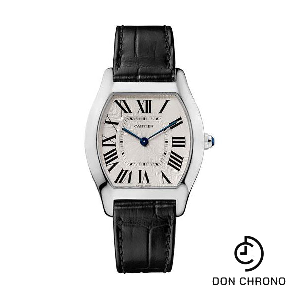 Reloj Cartier Tortue - Caja de oro blanco de 39 mm - Correa de aligátor negra - W1556363