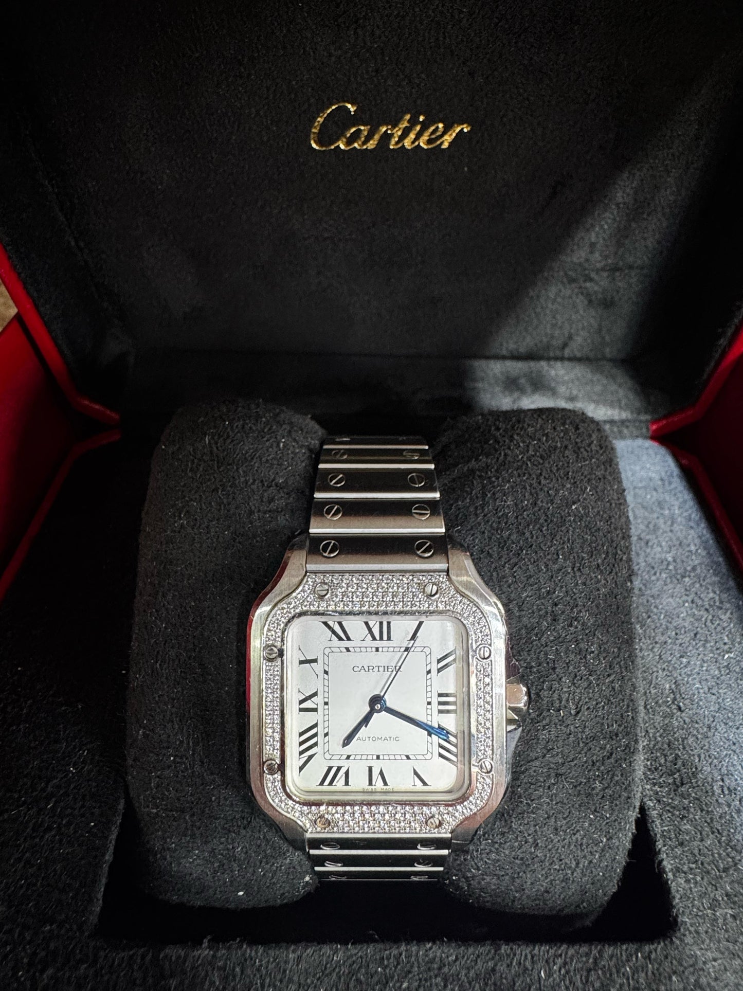 CARTIER SANTOS WITH DIAMONDS 36 MM - W4SA0005