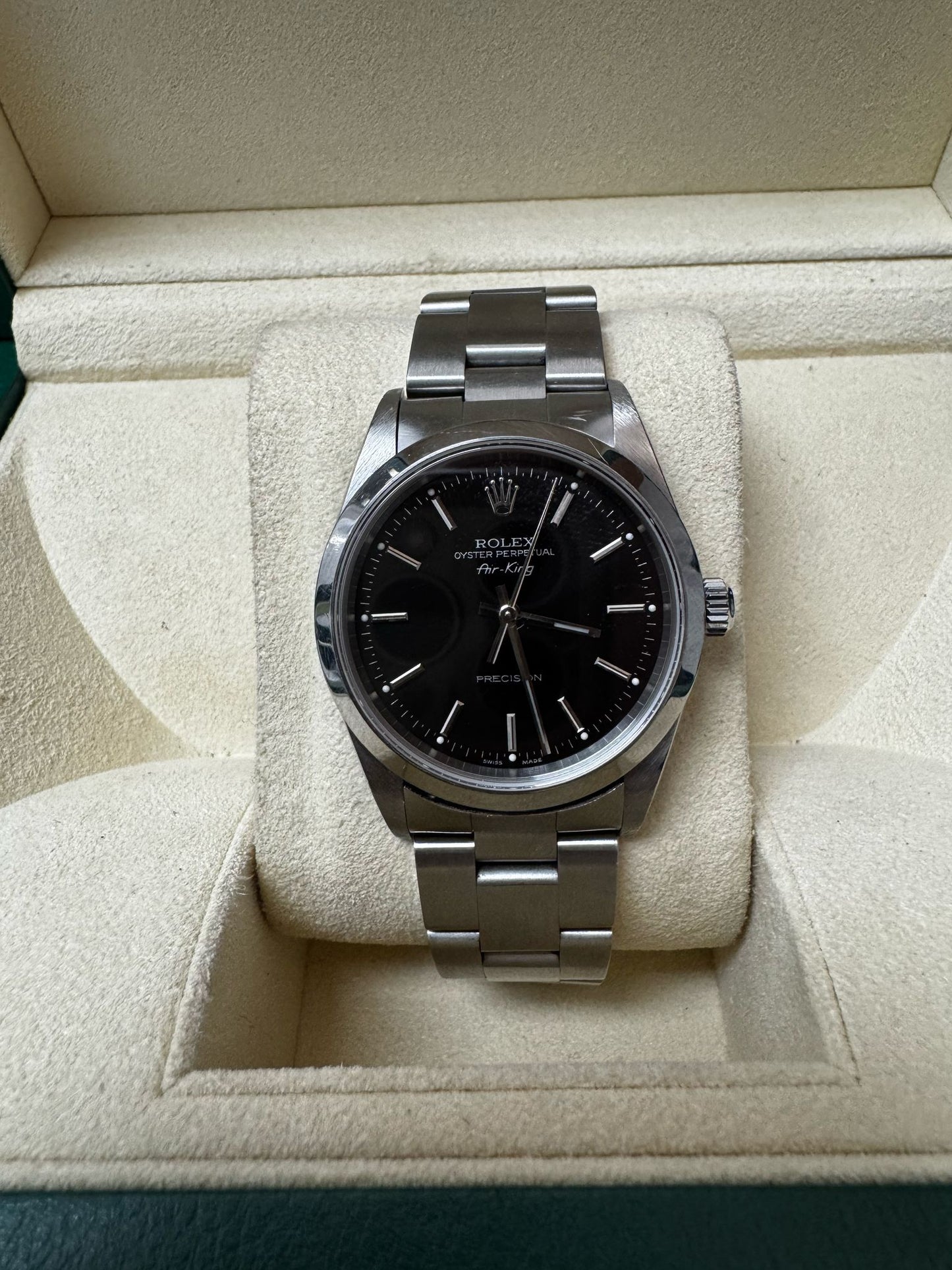 ROLEX AIR-KING BLACK FACE 34MM -14000