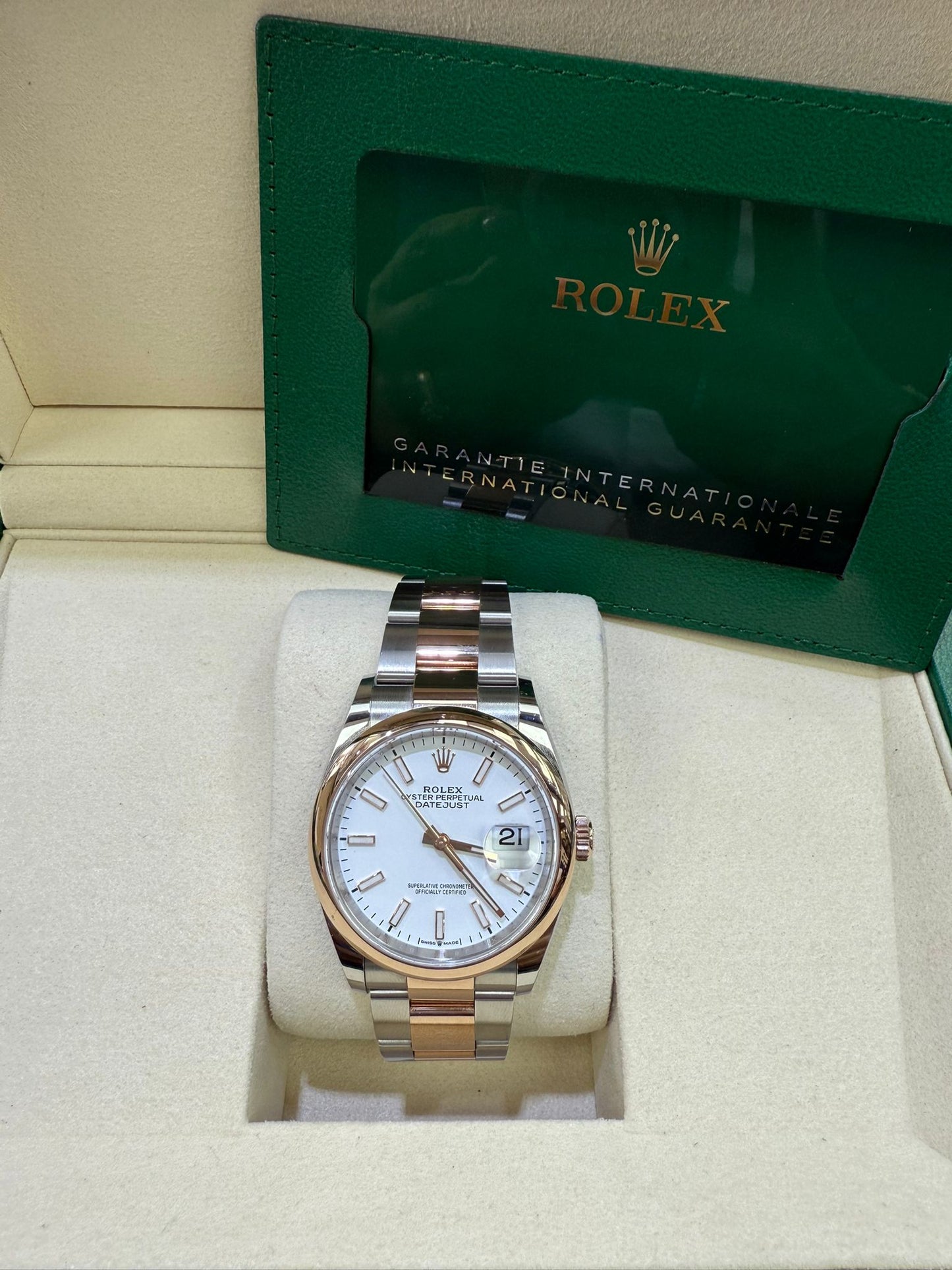 ROLEX DATEJUST TWO-TONE ROSE GOLD 36MM - 126201