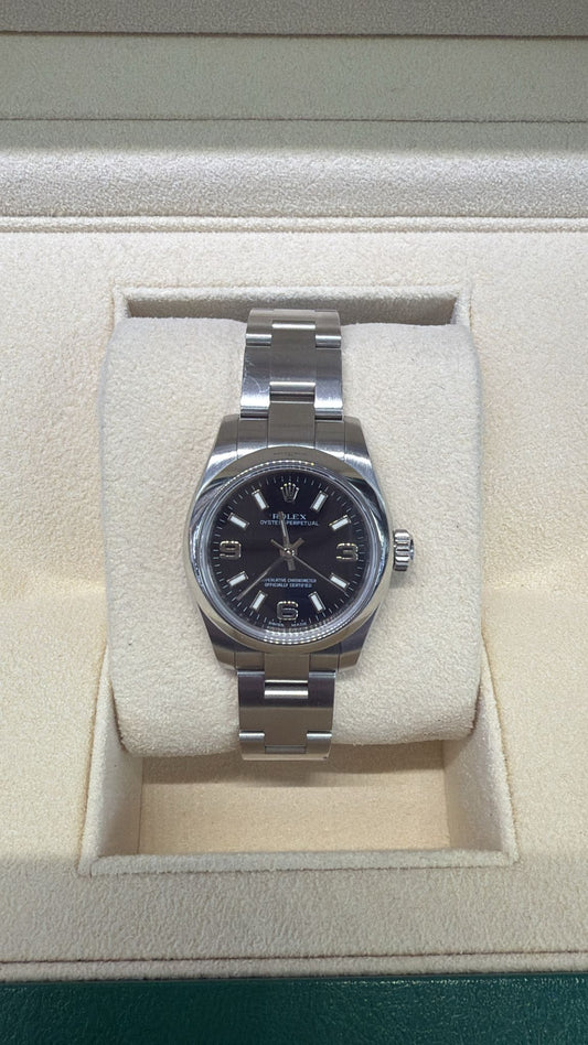 ROLEX OYSTER PERPETUAL S/STEL BLACK FACE  26MM - 176200