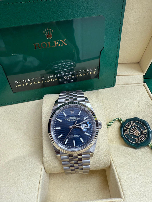 ROLEX DATE-JUST BLUE FLUTED 36MM - 126234