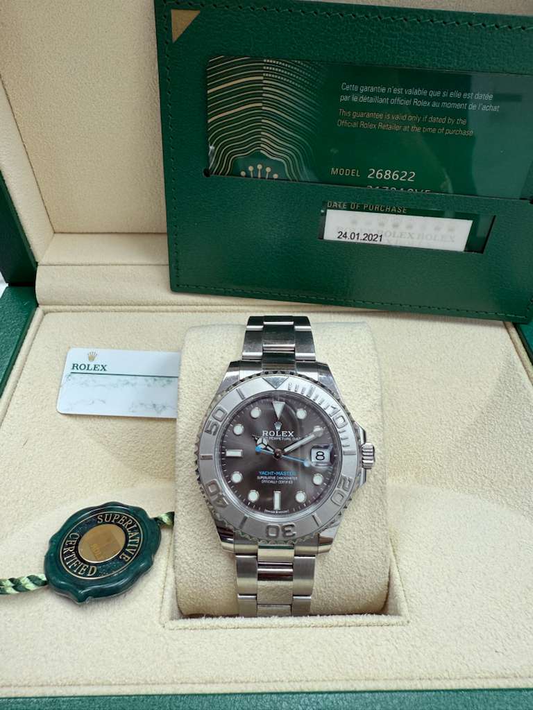 ROLEX YACHT-MASTER OYSTER S/STEEL PLATINO 37MM - 268622