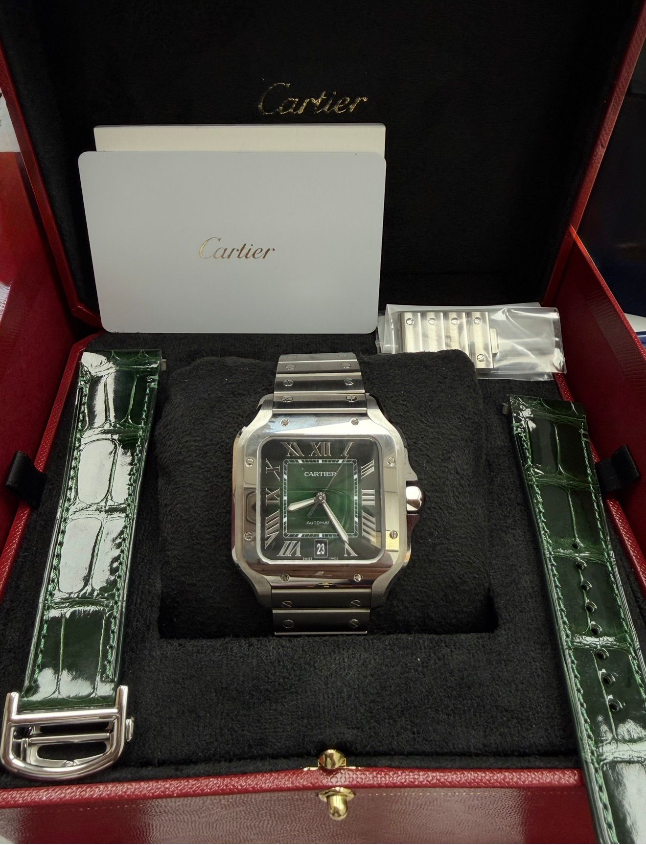 CARTIER SANTOS GREEN-DIAL 40MM-WSSA0062