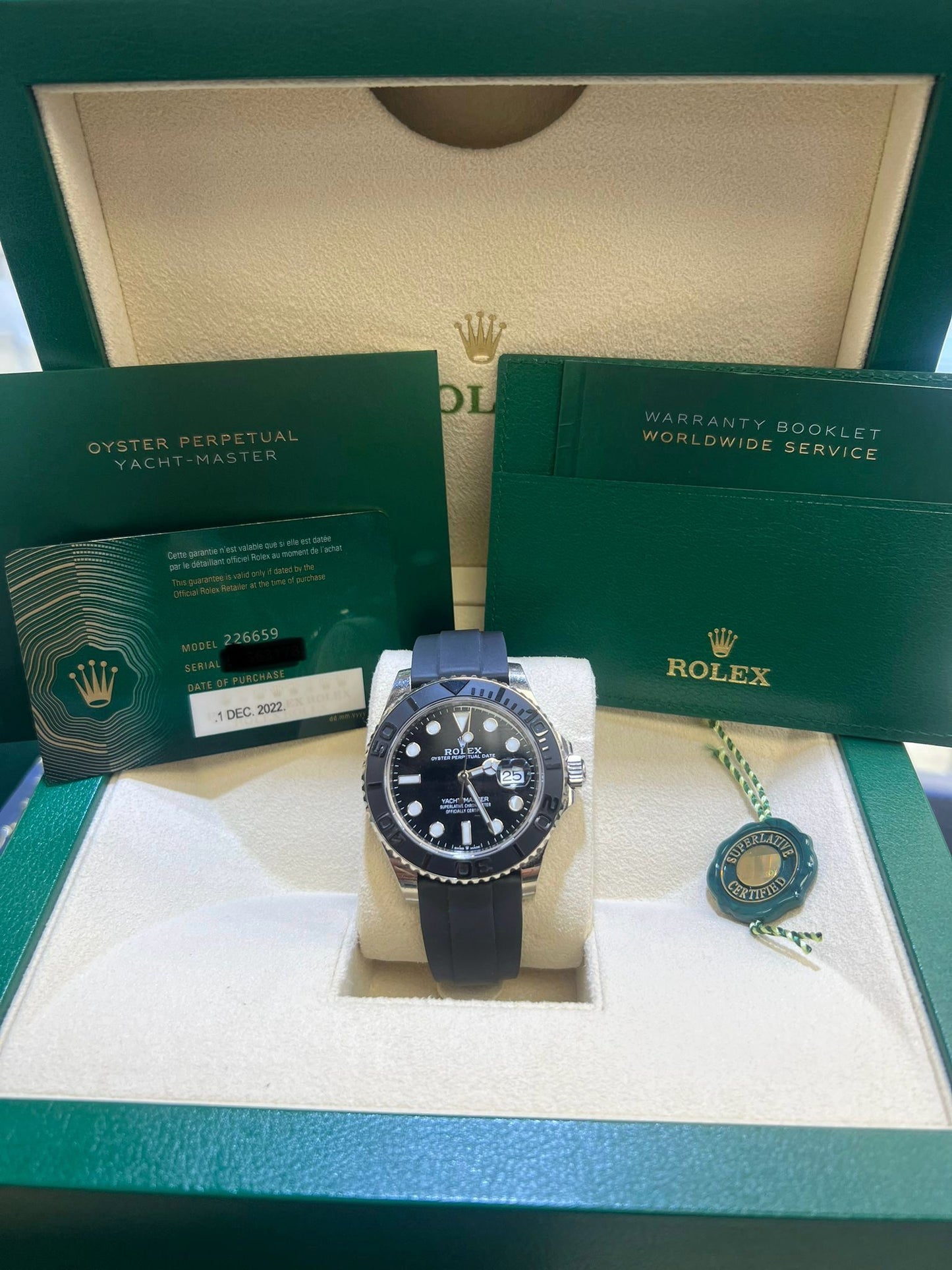 ROLEX YACHT-MASTER-OYSTERFLEX WHITE-GOLD-42MM-226659