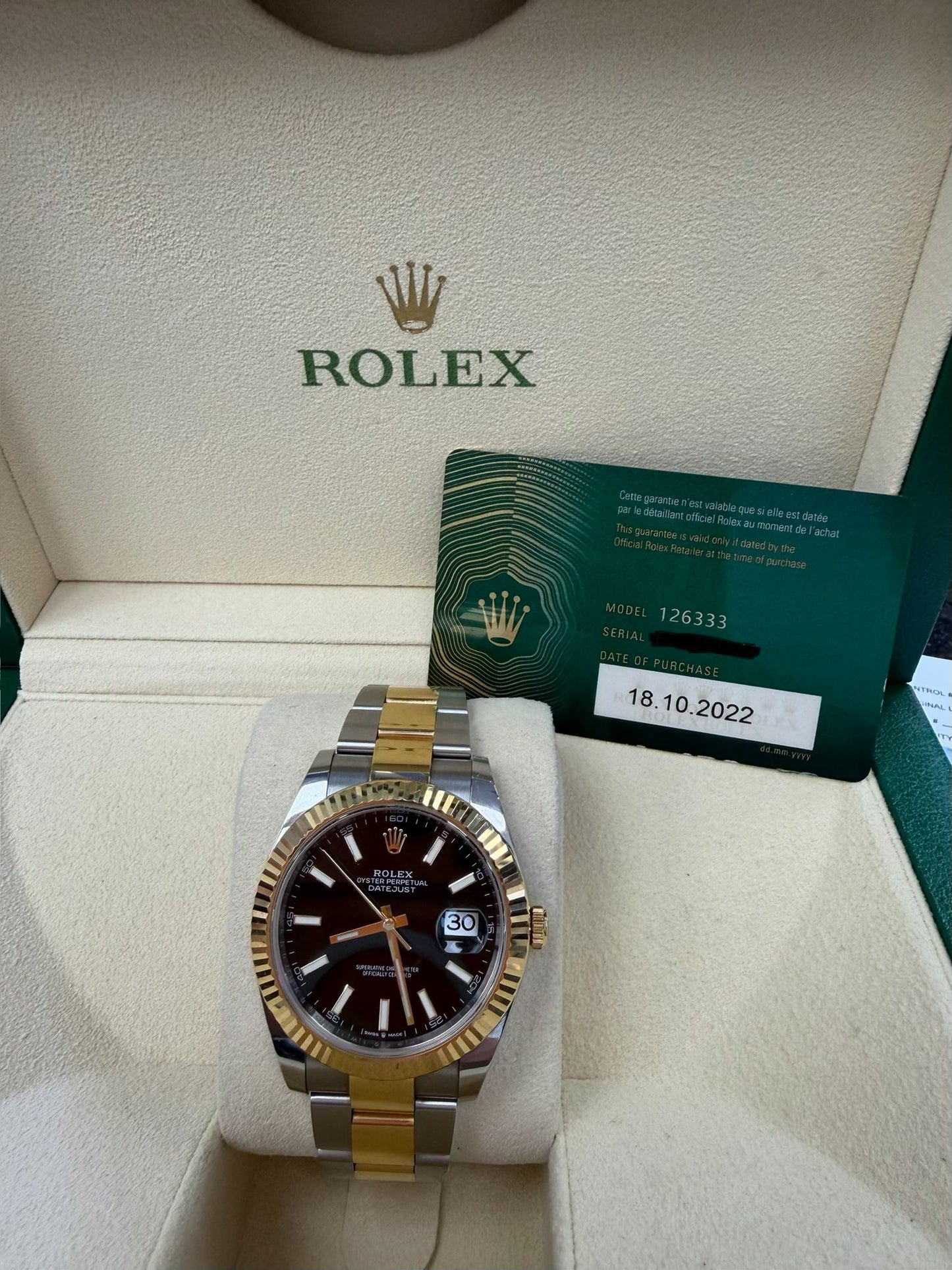 ROLEX DATE-JUST TWO-TONE-41MM-126333
