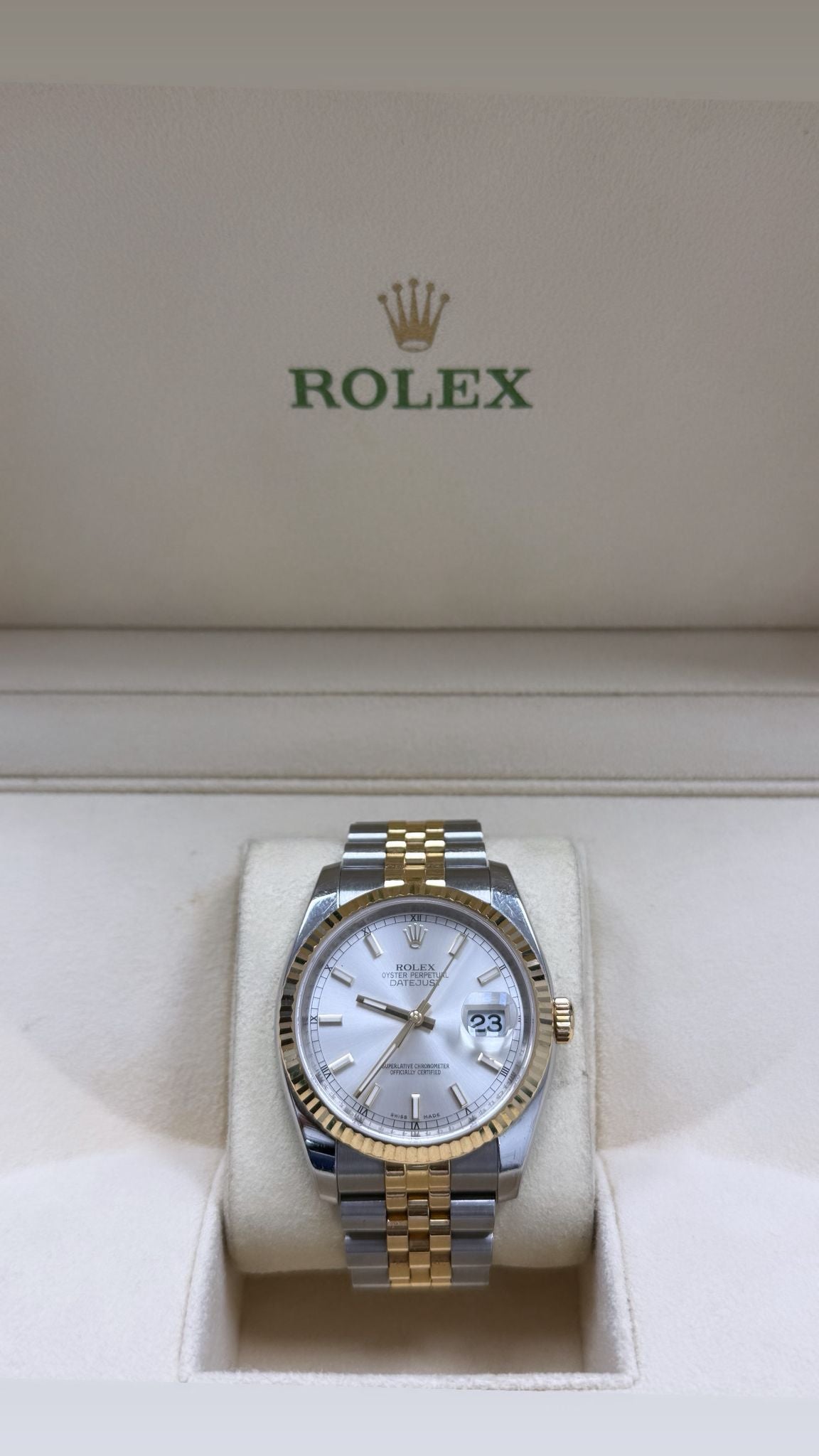 ROLEX DATE-JUST TWO-TONE YELLOW-GOLD 36MM-116233