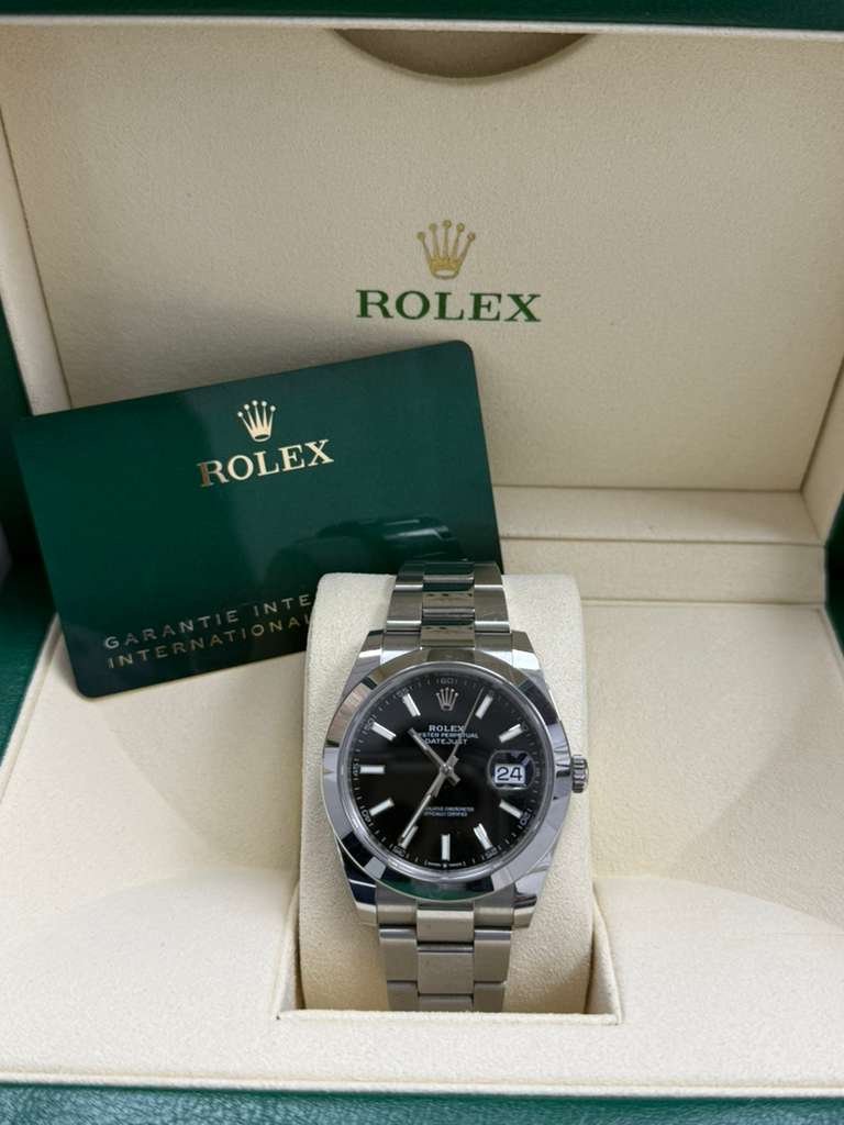 ROLEX DATE-JUST ST/STEEL BLACK-FACE 41MM-126300
