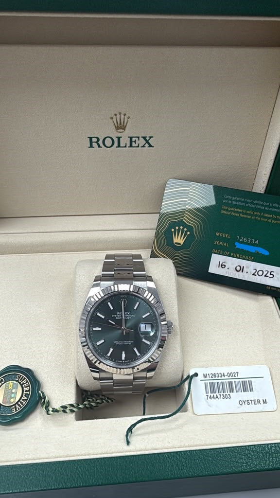 ROLEX DATE-JUST ST/STEEL OYSTER 41MM-126334