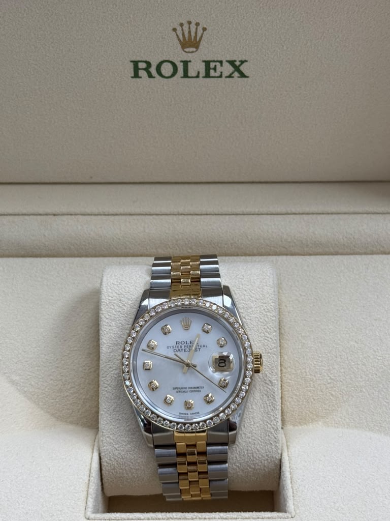 ROLEX DATE-JUST MADRE-PERLA & DIAMOND-36MM-16233