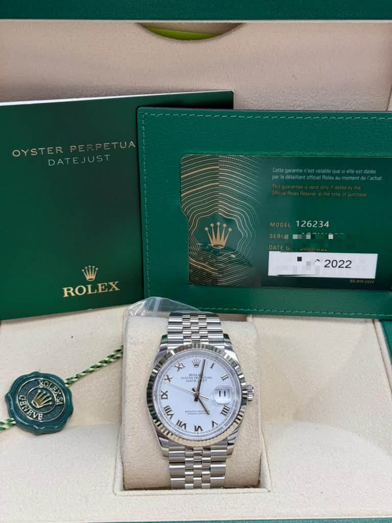 ROLEX DATE-JUST WHITE-FACE 36MM-116234