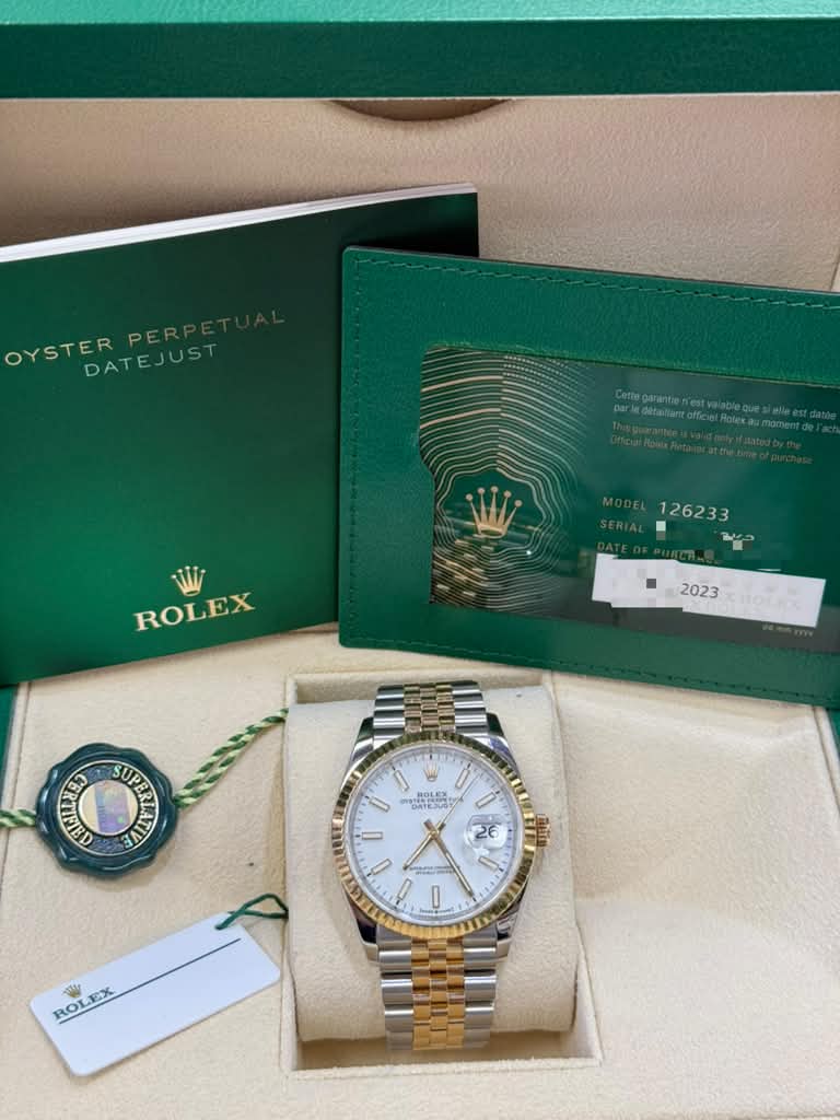 ROLEX DATE-JUST WHITE-FACE 36MM-126233