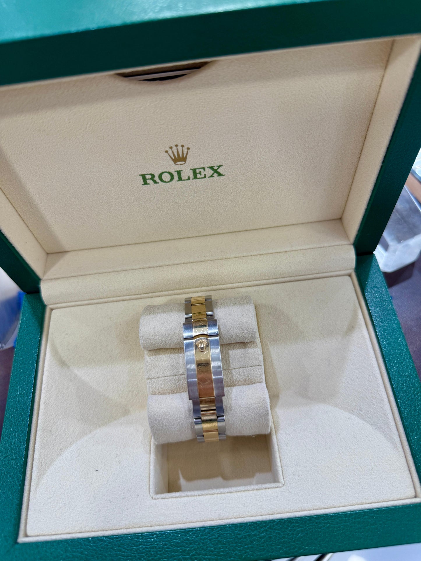 ROLEX DATEJUST TWO TONE DIAMOND NUMBERS CHAMPAGNE FACE 28MM - 279173