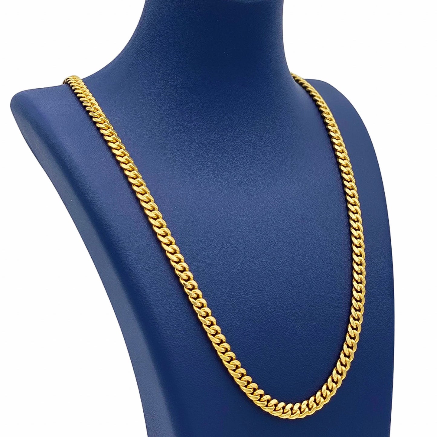 10K Solid Yellow Gold Cuban Link Chains From 6 mm to 9 mm