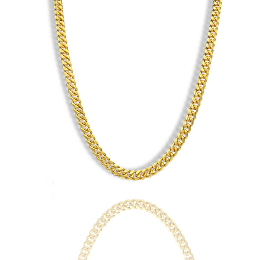 10K Solid Yellow Gold Cuban Link Chains From 6 mm to 9 mm