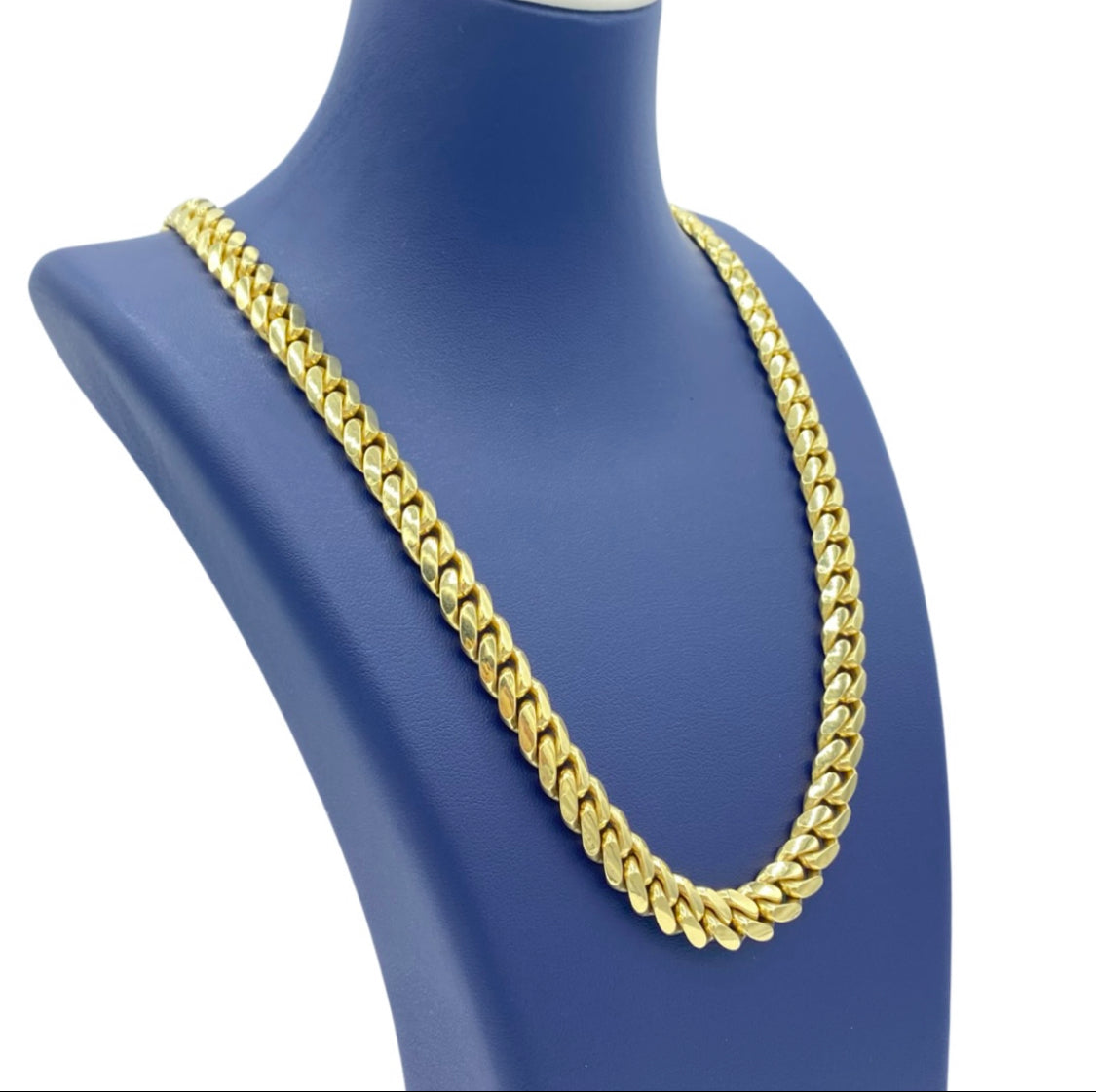 10K Solid Yellow Gold Cuban Link Chains From 6 mm to 9 mm
