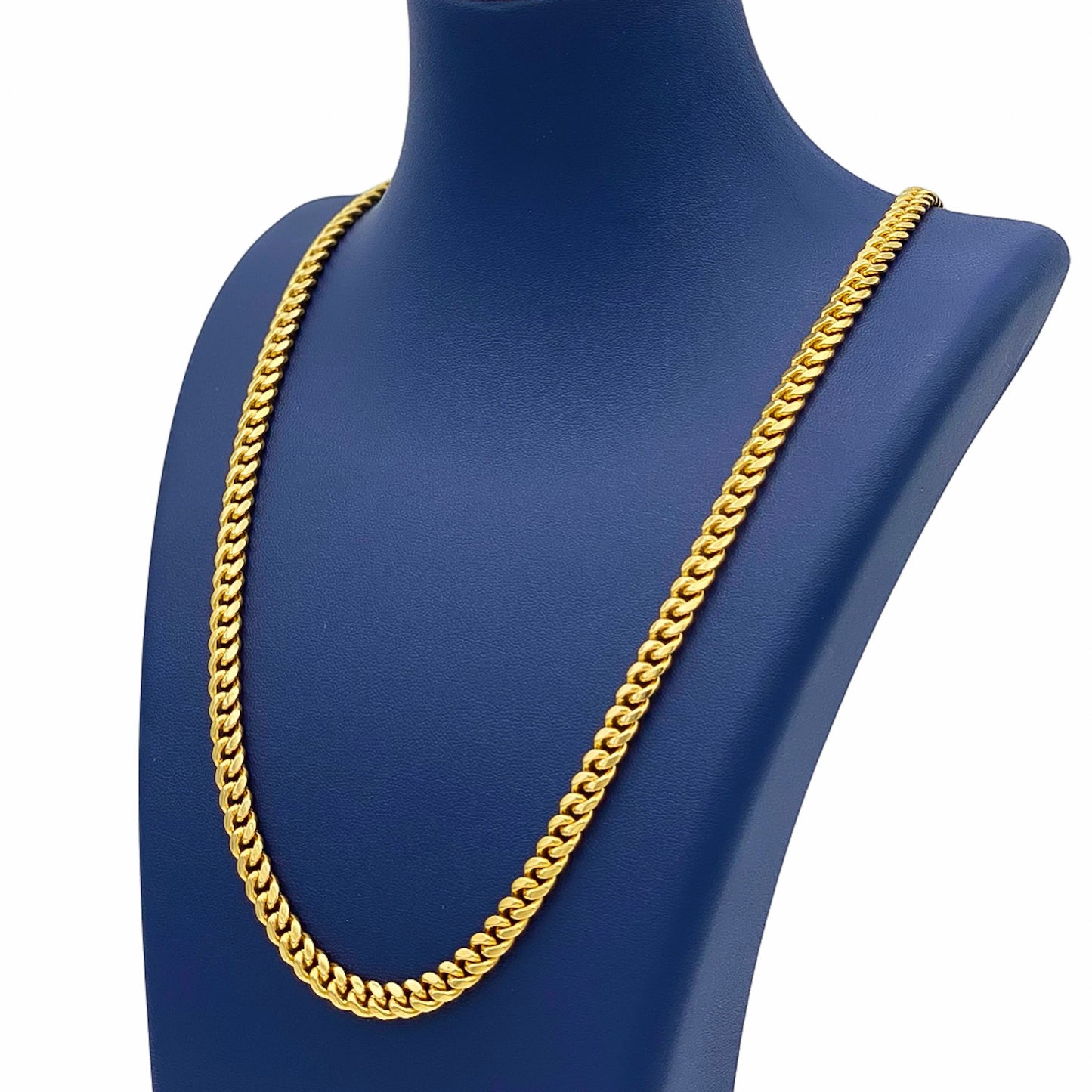 14K Solid Yellow Gold Cuban Link Chains From 6 mm to 8 mm