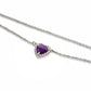 Amethyst Heart - 18K White Gold Necklace with Amethyst and Diamond Halo