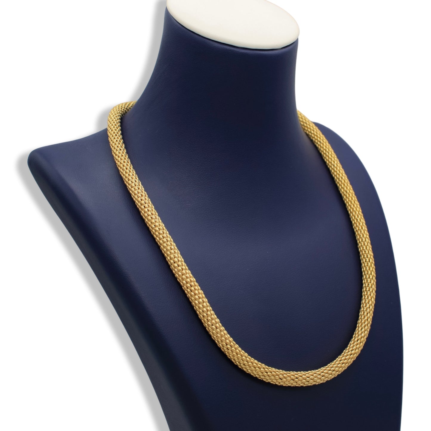 Women’s Fancy Popcorn Mesh Style Necklace & Bracelet Set In 18K Gold
