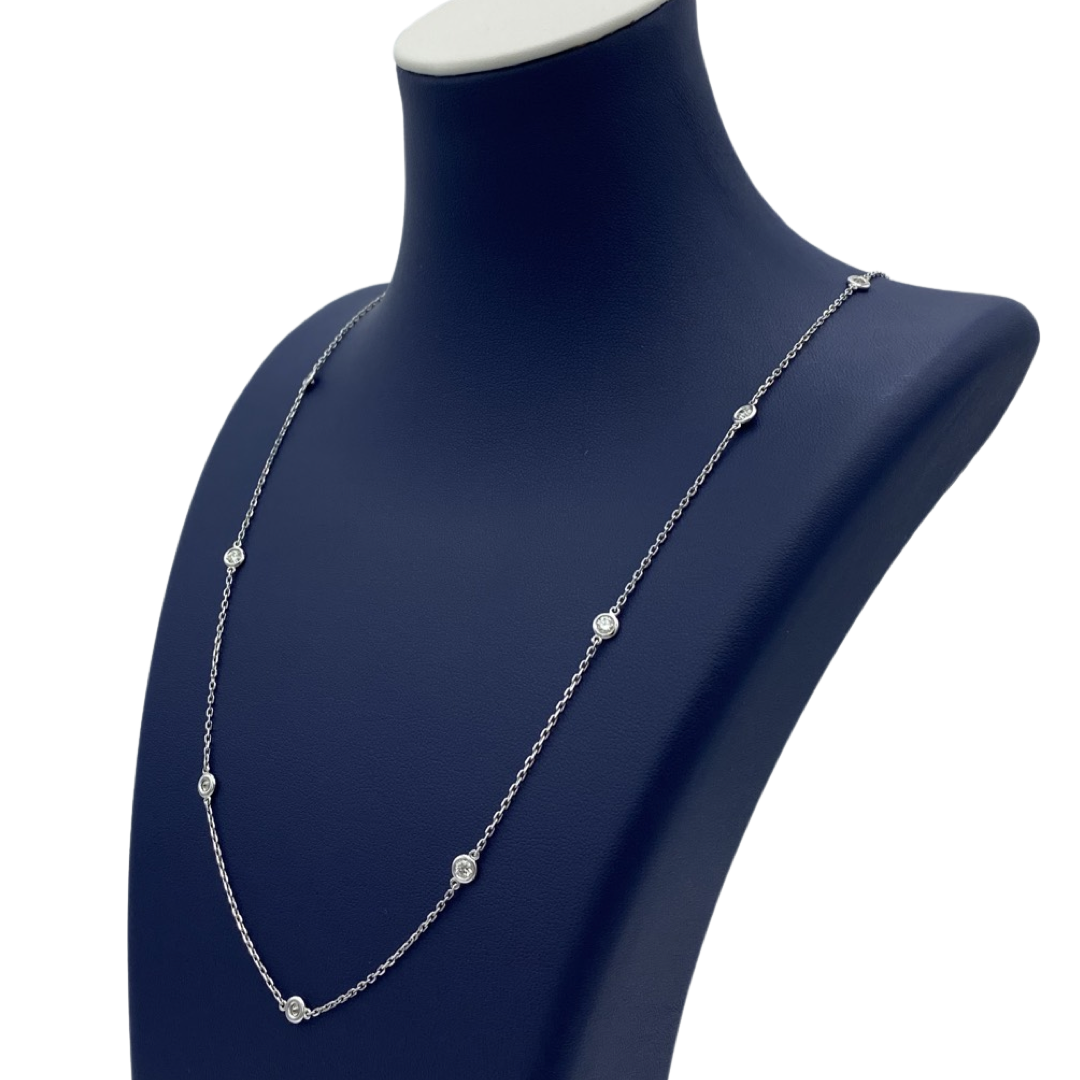 Women's Sterling Silver Necklace with Stones