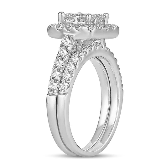 Graceful Allure - 14K White Gold 1.75 CT Diamond Bridal Ring