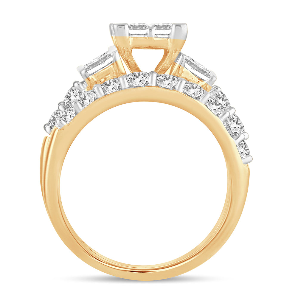 Sunlit Promise - 14K Yellow Gold 2.00CT Diamond Bridal Set