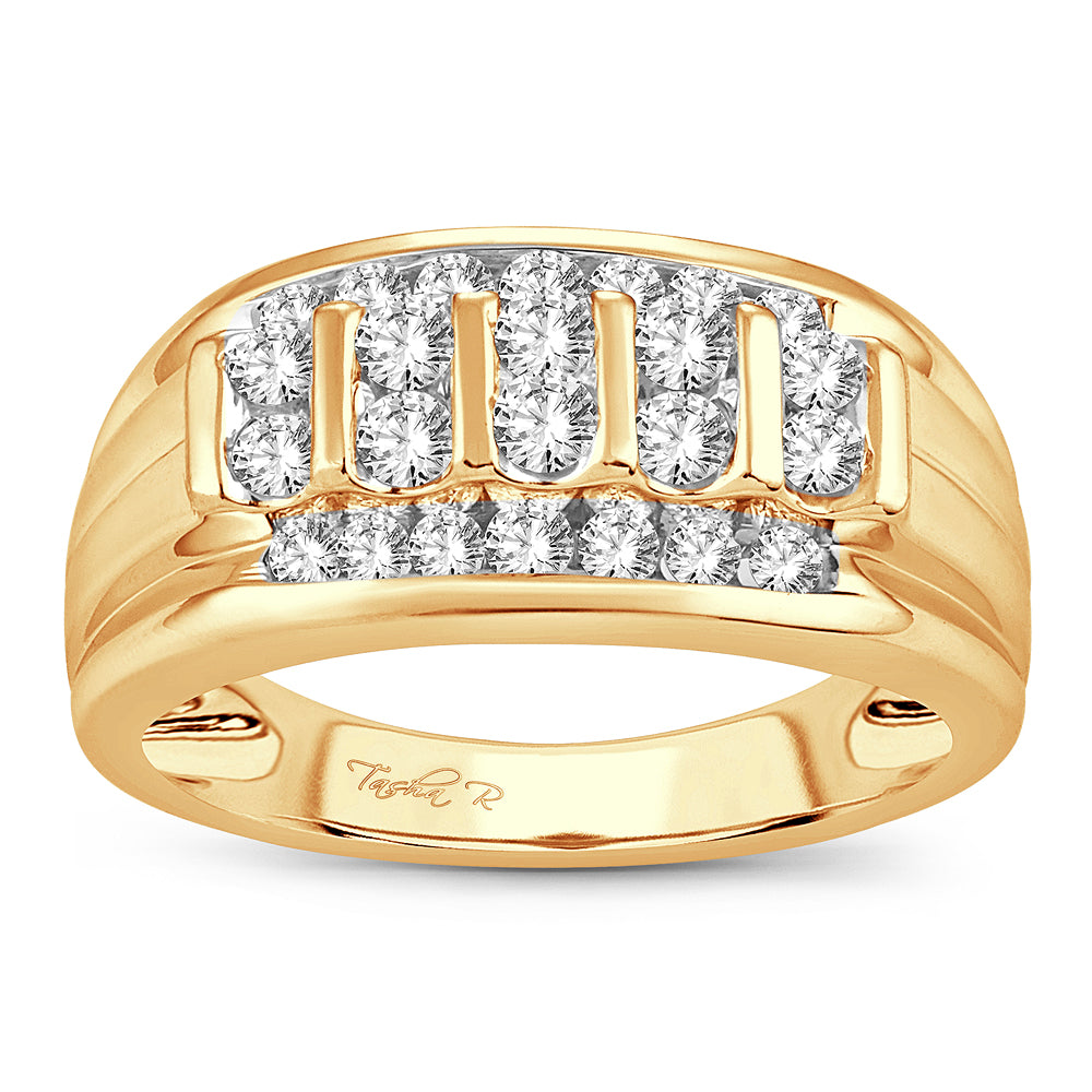 ANILLO PARA HOMBRE CON DIAMANTES DE 14K Y 1.00CT