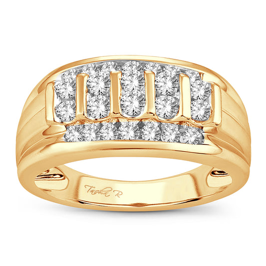 ANILLO PARA HOMBRE CON DIAMANTES DE 14K Y 1.00CT