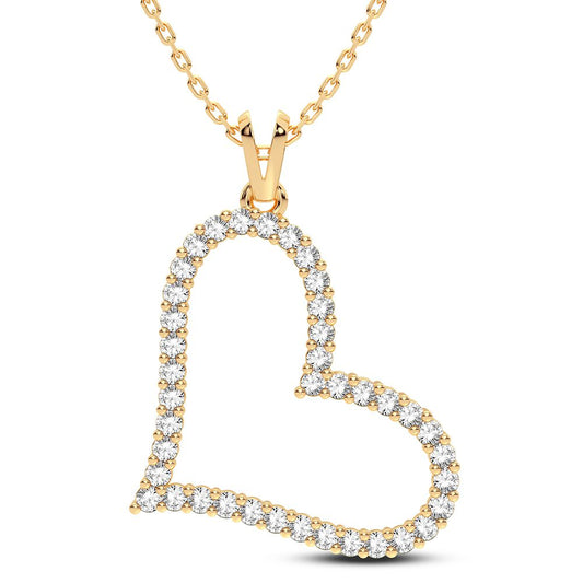 Radiant Embrace - Exquisite 14K Yellow Gold 0.50CT Diamond Pendant