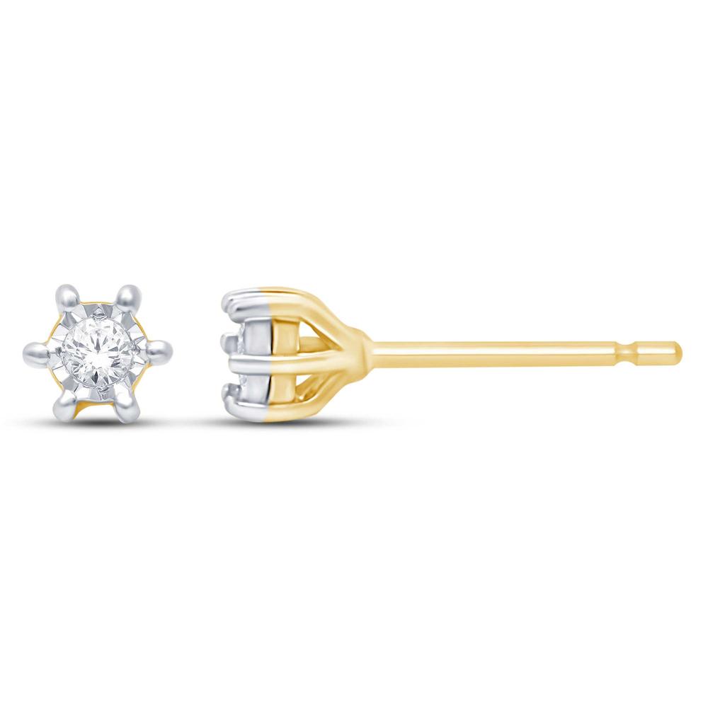 Starlight Pinpoint - Aretes de diamantes de 0,05 quilates en oro amarillo de 10 quilates