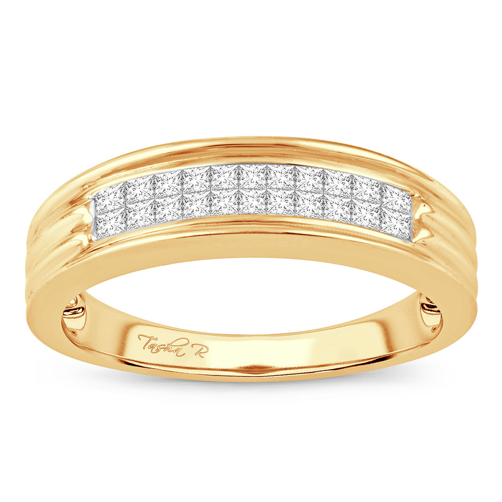 Banda para hombre de 14 k y 0,50 quilates