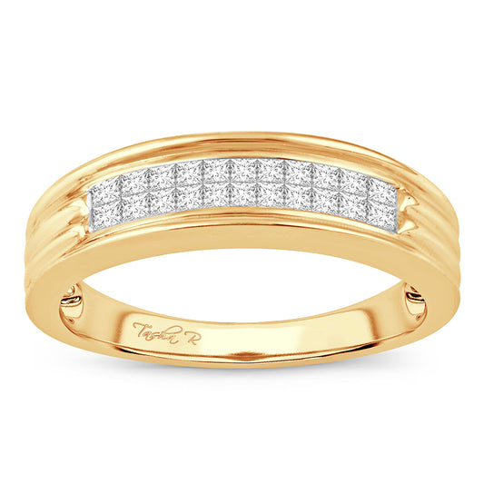 Banda para hombre de 14 k y 0,50 quilates