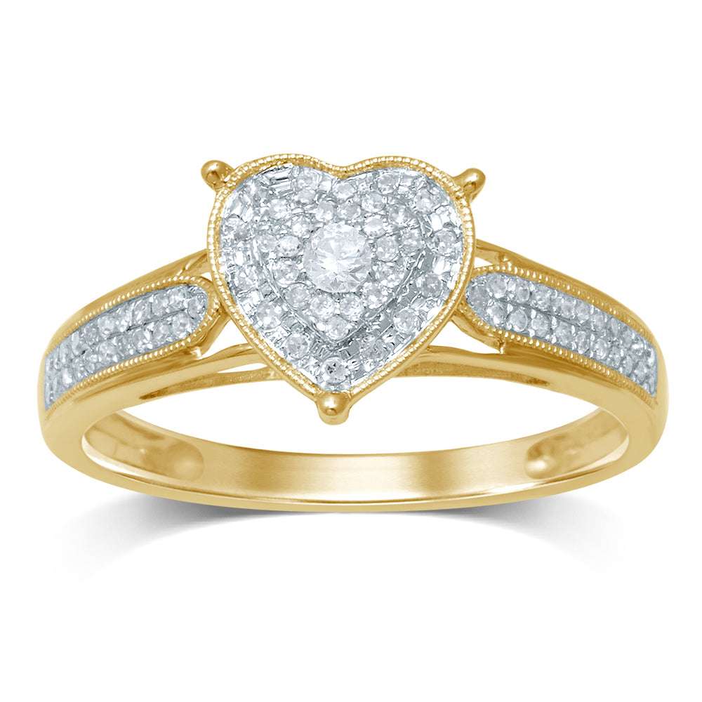 Anillo de moda con diamantes de 14 quilates y 0,27 quilates