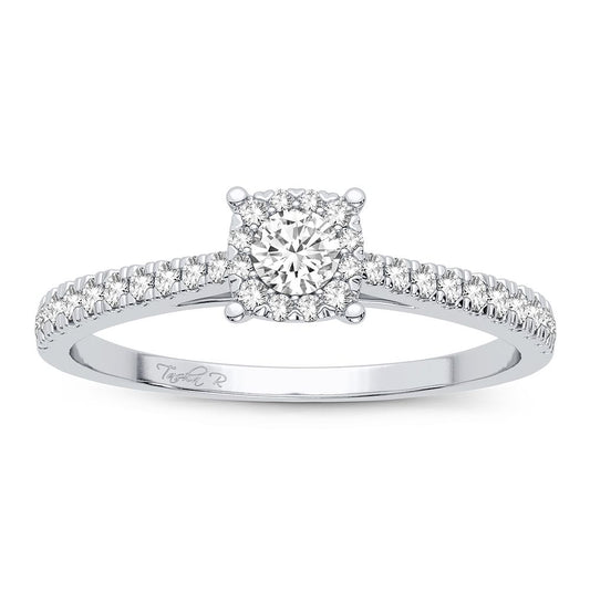 Luminous Elegance" - 10K White Gold 0.09CT Diamond Ring