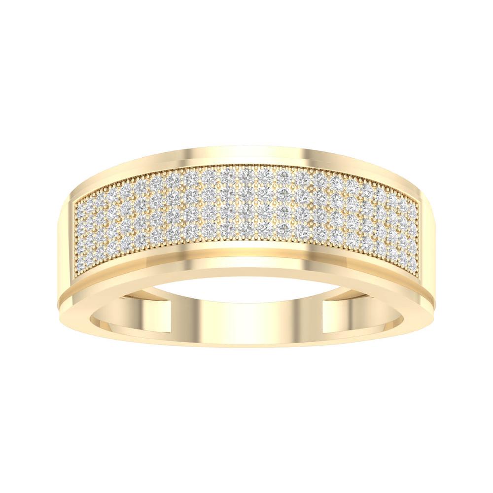 Banda de diamantes para hombre de oro amarillo de 10 quilates de 0,30 quilates