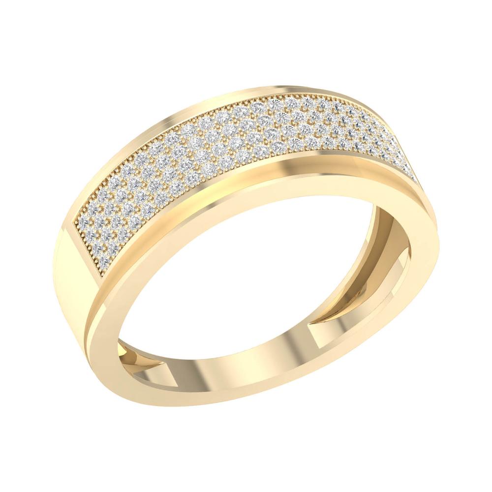 Banda de diamantes para hombre de oro amarillo de 10 quilates de 0,30 quilates