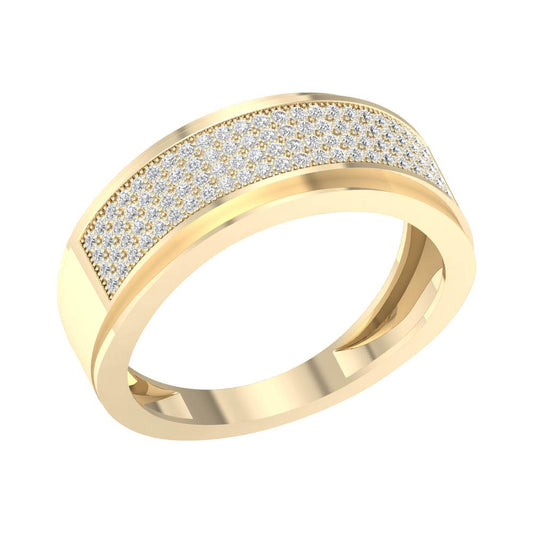 Banda de diamantes para hombre de oro amarillo de 10 quilates de 0,30 quilates