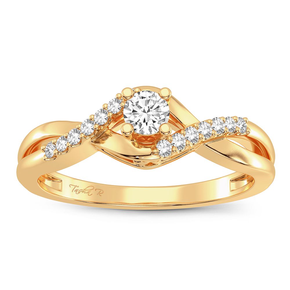 Anillo de diamantes de 14 quilates y 0,16 quilates