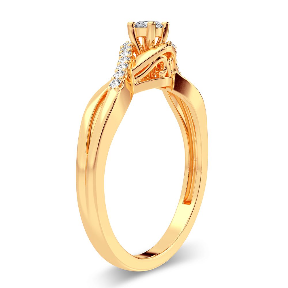 Anillo de diamantes de 14 quilates y 0,16 quilates