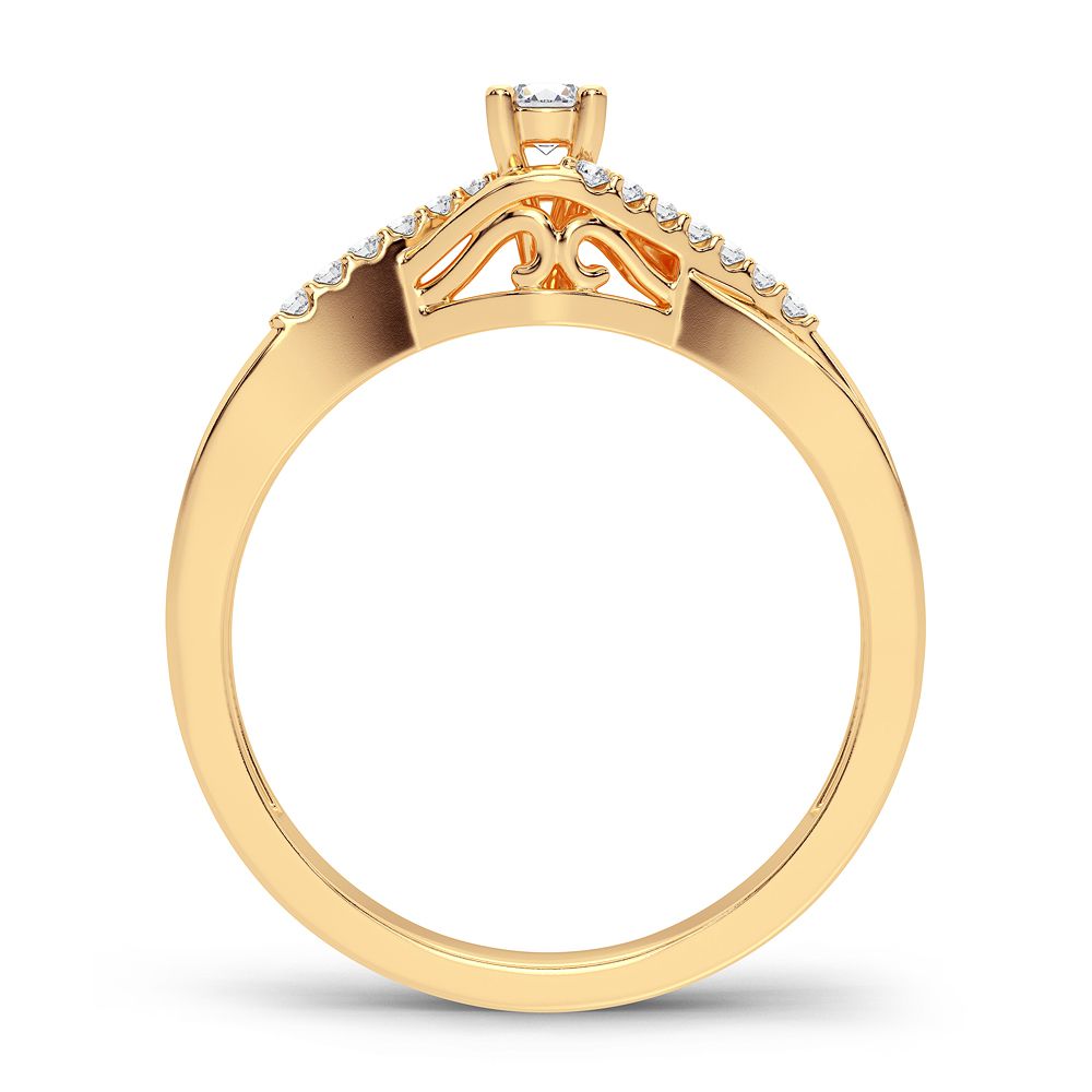 Anillo de diamantes de 14 quilates y 0,16 quilates