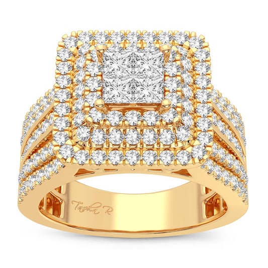 Radiant Majesty - 14K Yellow Gold 1.50 CTW Diamond Ring