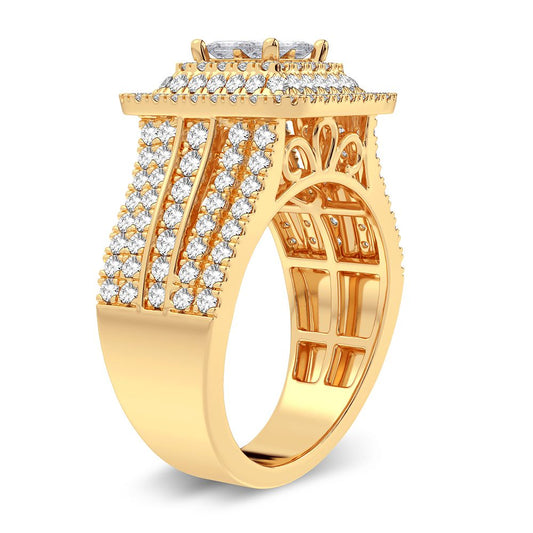 Radiant Majesty - 14K Yellow Gold 1.50 CTW Diamond Ring