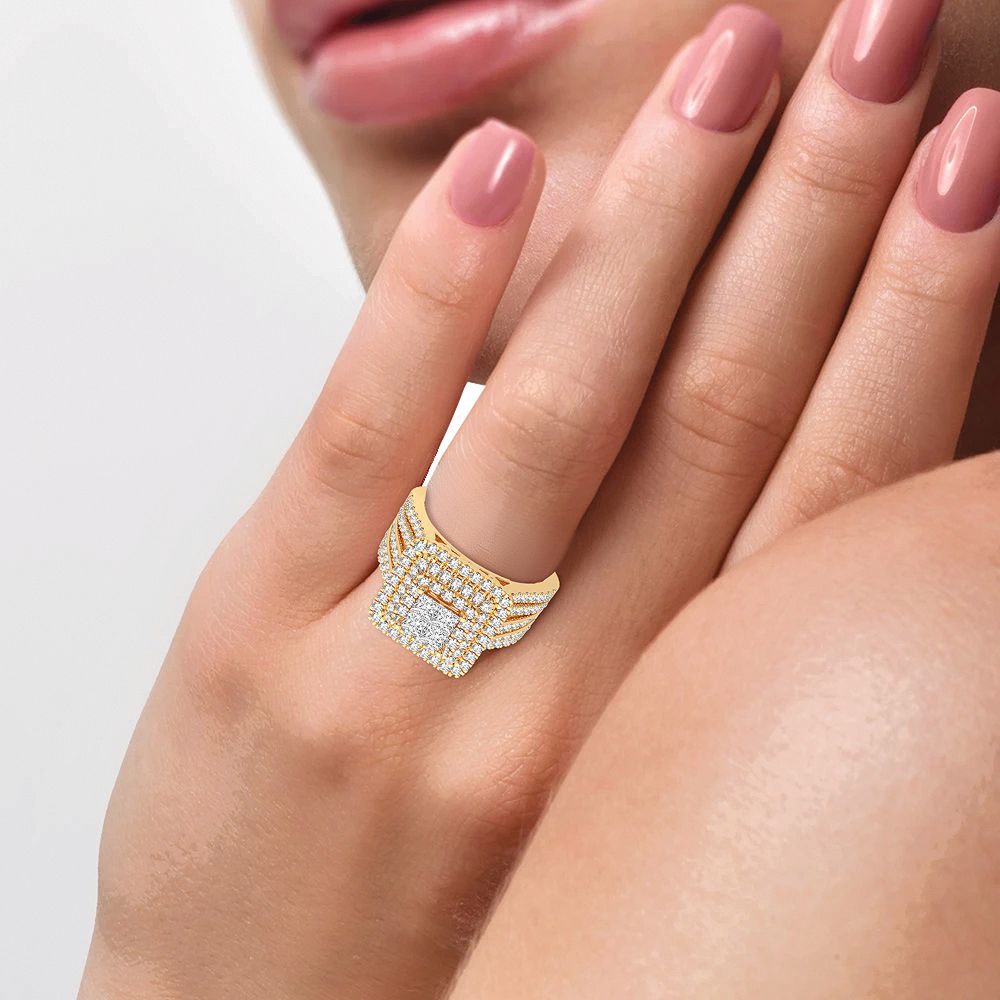 Radiant Majesty - 14K Yellow Gold 1.50 CTW Diamond Ring