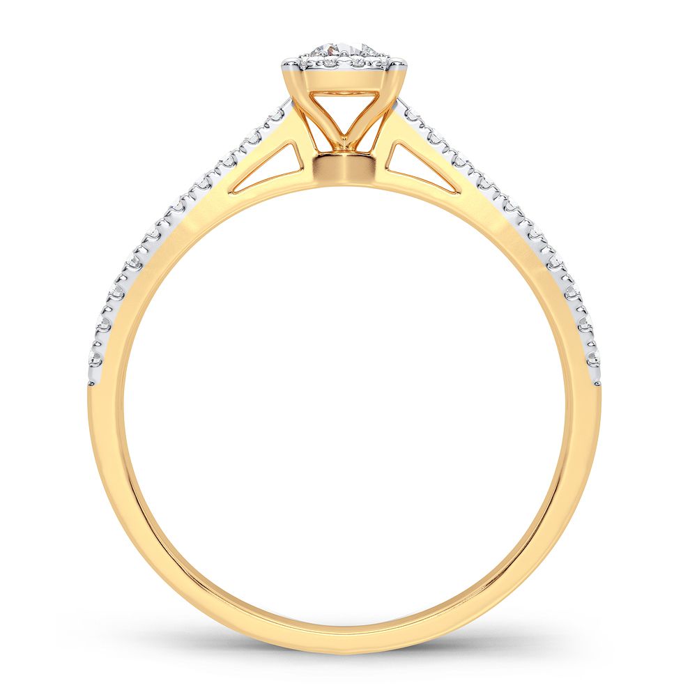 Radiant Whisper - 14K 0.09 CT Diamond Engagement Ring