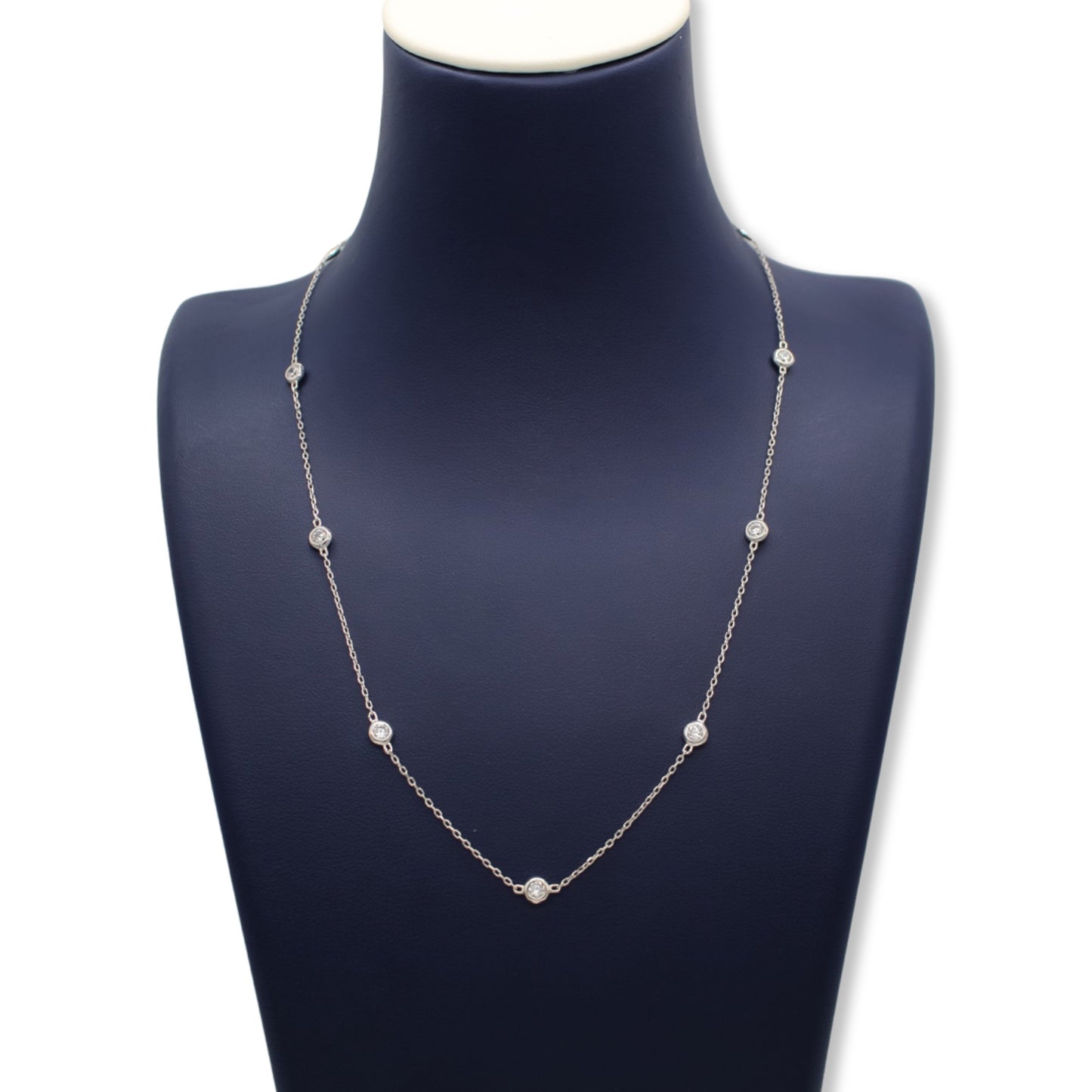 Women’s Sterling Silver Necklace with Stones
