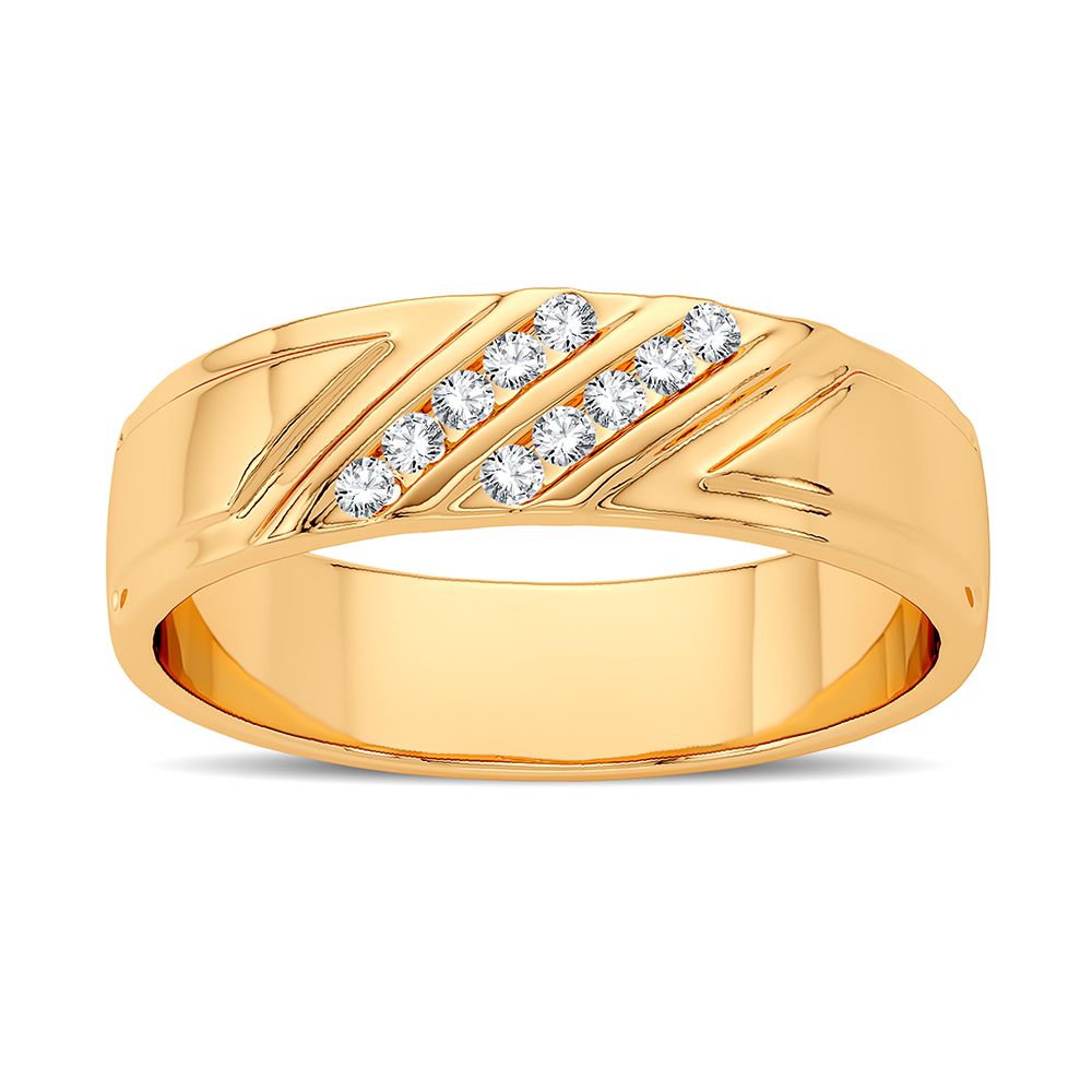 Alianza de diamantes de 14 quilates y 0,10 quilates