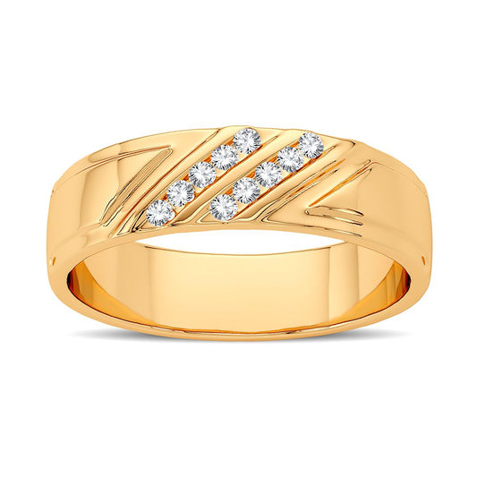 Alianza de diamantes de 14 quilates y 0,10 quilates