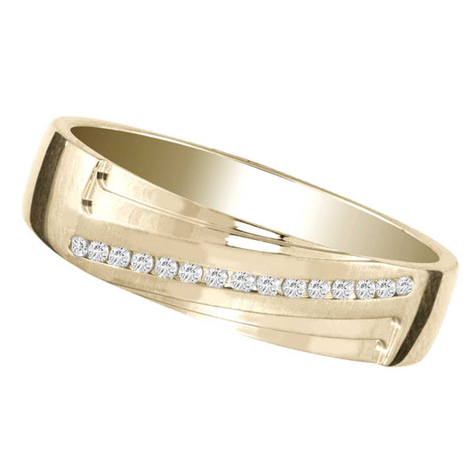 BANDA PARA HOMBRE con diamantes de 14 quilates y 0,10 quilates