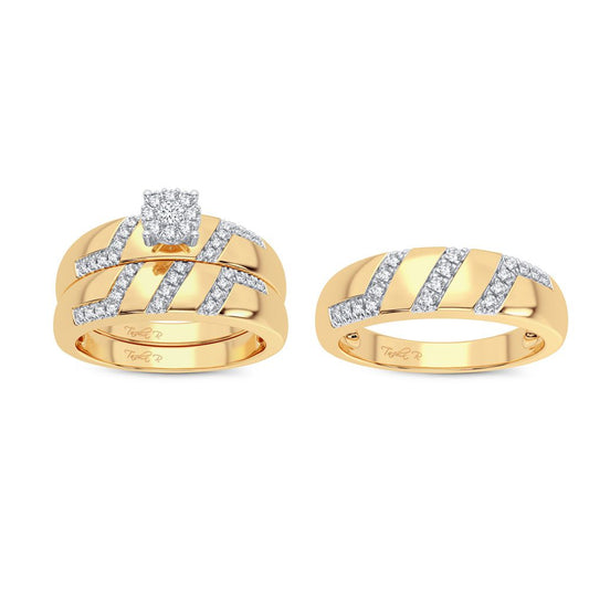 Timeless Allure - 14K 0.33CT Diamond Trio Ring Set