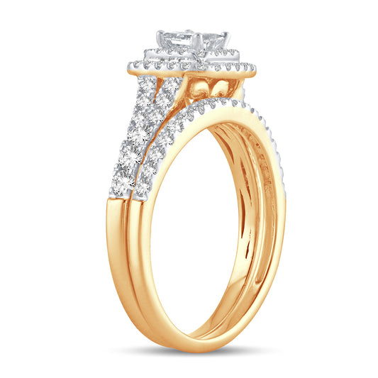 Harmony Halo - 14K Two-Tone 1.00CT Diamond Bridal Set